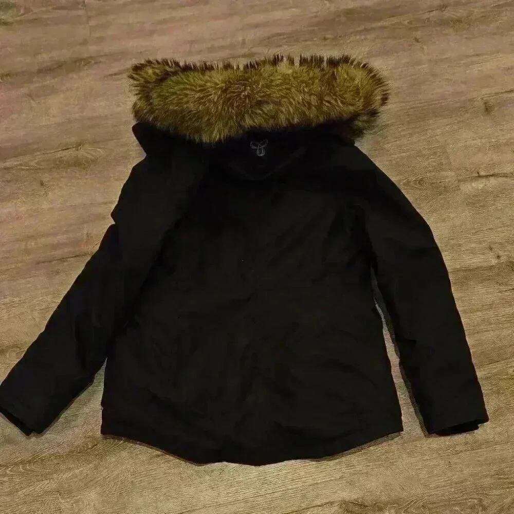 TNA Black  Faux Fur Winter Parka - Picture 5 of 7